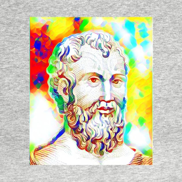 Zeno of Citium Colourful Portrait | Zeno of Citium Artwork 10 by JustLit